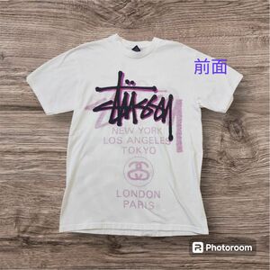 OFFプライス STUSSY ステューシー ワールドツアー Tシャツ 白 表記サイズM(日本メンズL相当)美品 クリーニング済