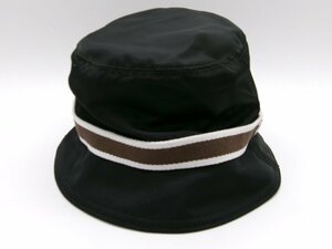 ■【YS-1】 コーチ COACH バケットハット 帽子 ■ 状態良好 ■ 黒系 サイズ57cm ナイロン100% 【同梱可能商品】■A