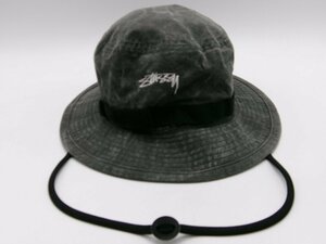 ■【YS-1】 ステューシー STUSSY 帽子 サファリハット ■ アウトドア メンズ サイズ58cm グレー系 綿100% 【同梱可能商品】■A