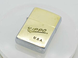 ■【YS-1】 ジッポー Zippo オイルライター ■ U.S.A. 1989年モデル アメリカ製 ■ 金色系 × 銀色系 全長約5.7cm 【同梱可能商品】■C