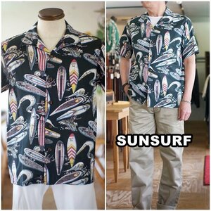 SUN SURF 　サンサーフ 　アロハシャツ　ハワイアンシャツ　 39284 　綿麻　オープンカラーシャツ　 サイズL