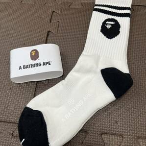 A bathing ape アベイシングエイプ man’s socks 靴下 ソックス 4足セット 白の画像5