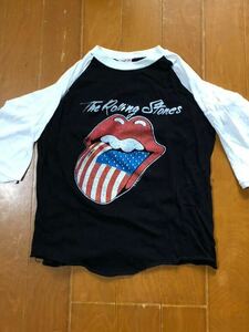 The Rolling Stones ザ　ローリングストーンズ　ラグラン七分袖Tシャツ　ビンテージTシャツ ロックTシャツ　パキスタン製ボディ　パキT