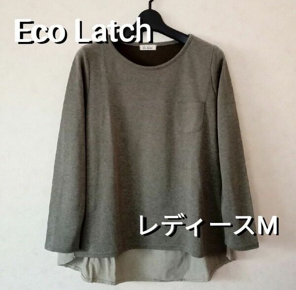 Eco Latch エコラッチ ／ バックデザイン異素材カットソー レディースM