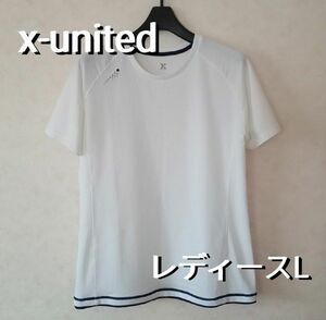 x-united エックスユナイテッド ／ 半袖 スポーツシャツ ドライシャツ 白 レディースL