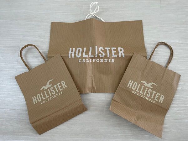 ホリスター HOLLISTER 紙袋 ショッピングバッグ ショッパー ベージュ