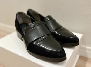 3.1PhillipLim フィリップリム　エナメル　スエード　ローファー　ブロックヒール　ブラック　黒　パンプス　　　リム　23.5 36 1/2