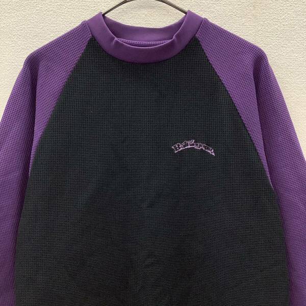 BATHING APE ベイシングエイプ ラグランスリーブ サーマルカットソー size S ブラック パープル 79460