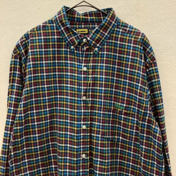 XLARGE エクストララージ 長袖 ボタンダウン チェックシャツ size XL 79456