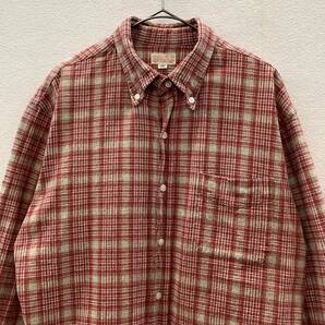 SUGAR CANE シュガーケーン チェック柄 ボタンダウンシャツ size L レッド 古着 79506