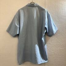 BEN DAVIS 80s ベンデイビス ハーフジップシャツ ヒッコリー 半袖 USA製 size M ライトブルー 79636_画像3