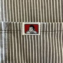 BEN DAVIS 80s ベンデイビス ハーフジップシャツ ヒッコリー 半袖 USA製 ビンテージ 古着 size M グレー 79635_画像4