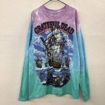 GRATEFUL DEAD グレイトフル・デッド タイダイ 長袖 Tシャツ ロンT 両面プリント LIQUID BLUE 古着 size L 79631_画像2