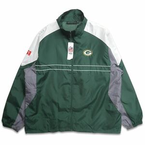 古着 NFL グリーンベイパッカーズ ポリエステル ジップアップジャケット 表記：XL　gd401848n w40229