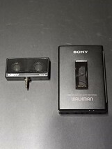 SONY WALKMAN DBB カセットウォークマン WN-607 KENY 小型スピーカー イヤホンジャックスピーカー ジャンク品_画像1