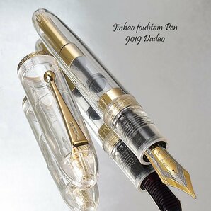 ◆●万年筆【JINHAO/金豪】Dadao 9019 極太軸 クリア 透明軸 デモンストレーター 存在感 迫力 風格 超大型 M 中字 新品 1円～ /JH156CLの画像1