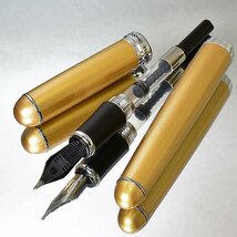 ◆●万年筆【JINHAO/金豪】ジンハオ X750 ゴールド 太軸 両用式 ペン先:大型18KGP M 中字 滑らかな書き心地 新品 1円～/JH77M_画像6