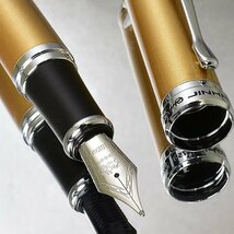 ◆●万年筆【JINHAO/金豪】ジンハオ X750 ゴールド 太軸 両用式 ペン先:大型18KGP M 中字 滑らかな書き心地 新品 1円～/JH77M_画像5