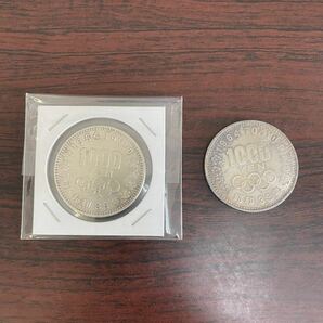 【TS0427】東京オリンピック 1000円銀貨 おまとめ セット 2枚 1964年 昭和39年 東京五輪 銀貨 千円 硬貨 記念貨幣 オリンピック 桜 富士山の画像1