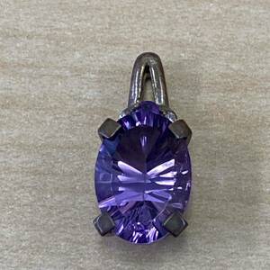 [TS0502] SILVER stamp D, amethyst attaching pendant top D0.02ct scratch equipped dirt equipped accessory 