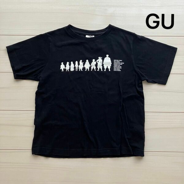 GU 鬼滅の刃 半袖 Tシャツ 柱デザイン ブラック 黒 150cm