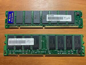 デスクトップ用メモリ　PC100　256MB　ｘ2枚　（両面実装(16chip) M.tec製、HYUNDAI製）