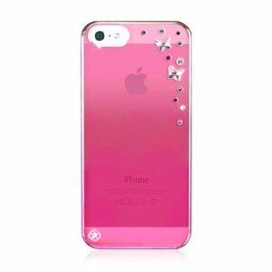 送料無料★スマホケース カバー iPhone5 5s se ピンク Swarovski