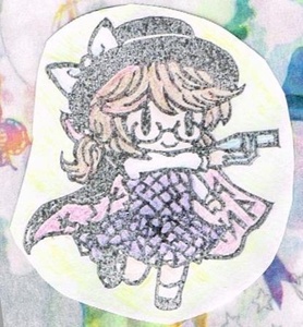 Art hand Auction Touhou مشروع ممحاة ختم Usami Sumireko Touhou مشروع ختم السلع اليدوية, كاريكاتير, سلع الأنمي, رسم توضيحي مرسومة باليد