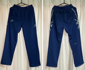  Asics asics jersey pants warm-up pants M size length of the legs 72cm navy XAT235