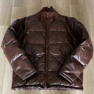  beautiful goods AVIREX Avirex water-repellent cow leather leather down jacket tea L