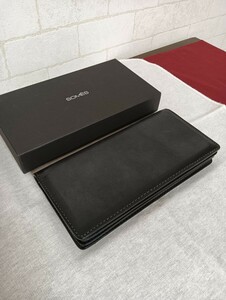 美品! SOMES SADDLE スクエアシリーズ メンズ小銭入れ付き長財布 SQ-06 箱付き ブラック ソメスサドル 財布　