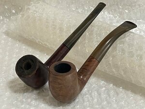 ★ 木製 パイプ 喫煙具 2本セット ★ USED 現状品 木目 泡杢 レトロ 煙草 喫煙グッズ PIPE まとめ売り ■ 松859