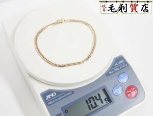 K18 キヘイ アンクレット 8面トリプル 10.4ｇ 8メントリプル 18金 イエローゴールド 750 YG 喜平【中古】ジュエリー