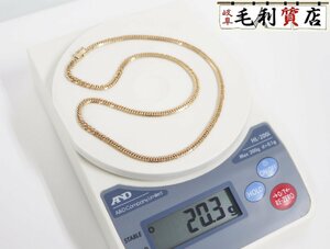 K18 キヘイ 20.3g ミラーカット 喜平 ネックレス イエローゴールド ミラーカット 750 YG 【中古】 ジュエリー