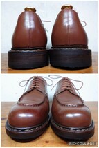 【VINTAGE/送料無料】1994年 FRANCE製 Paraboot/パラブーツ シャンボード Uチップ UK81/2 27.5cm相応 マロン 茶_画像6