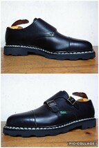 【試し履きのみ/送料無料】2023年 FRANCE製 Paraboot/パラブーツ ウィリアム ダブルモンクストラップ UK8 27cm相応 ブラック 黒 リスレザー_画像2