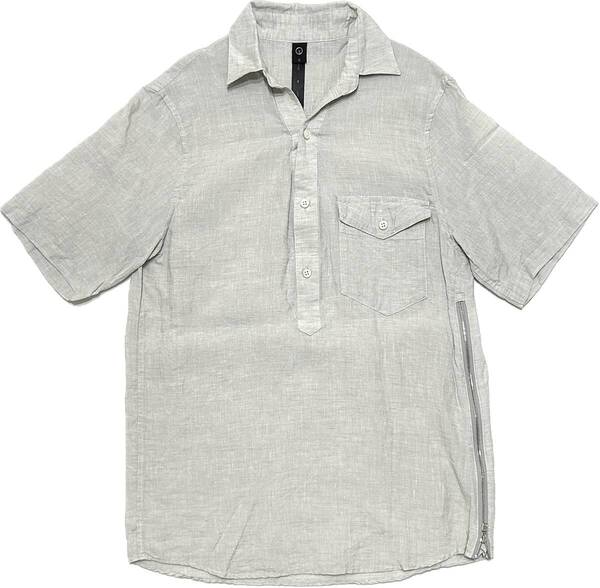 定価3.3万 wjk silk linen side zip pullover shirts Mサイズ 黒 シルクリネンサイドジップシャツ akm ジュンハシモト