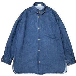 THE RERACS KUURA DENIM SHIRT ONE WASHED NAVY Fサイズ リラクス デニムシャツ　ダウン ジャケット stein yoke