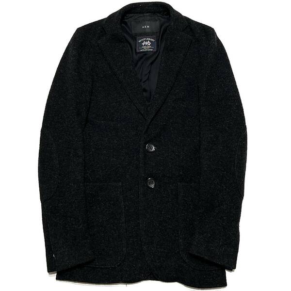 LEON掲載 定価6万 AKM MOON WOOL JERSEY HUNTING JKT Sサイズ 黒 ウールジャージハンティングジャケット ジュンハシモト wjk 1piu