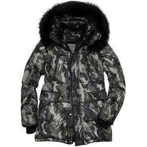 LEON掲載 定価22万 AKM×DUVETICA CAMO NYLON BORDER HOODED DOWN LIMONTA NYLON Sサイズ フード付ダウンジャケット コート wjk