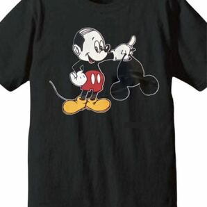 【送料込み】バーコードミッキー 黒Sサイズ Tシャツ ネタT おもしろ 大阪名物 なんでやねん ギャグ ネタ ウケ パロディ ハゲ ディズニー