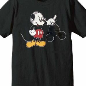 【送料込み】バーコードミッキー 黒Lサイズ Tシャツ ネタT おもしろ 大阪名物 なんでやねん ギャグ ネタ ウケ パロディ ハゲ ディズニー