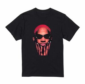 ロッドマン RED Tシャツ バスケ 半袖 黒Lサイズ90年代 ヒップホップ ラップ ビンテージ ストリート 厚め しっかり生地　大きめサイズ