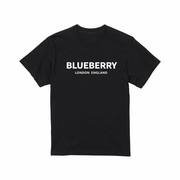 BLUEBERRY Tシャツ 半袖 黒Lサイズ ギャグ ネタ ウケ狙い パロディ おもしろ 面白い プリント ストリート 厚め しっかり生地 ゆったり 