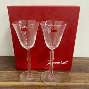 G625-CH4-892 Baccarat バカラ ペア ワイングラス オンド YR-04282 2客セット 箱付き 口径約8cm 高さ約21cm