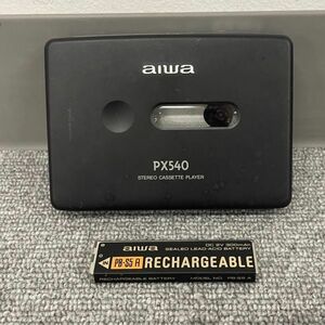 G114-I58-2080 * aiwa Aiwa PX540 stereo cassette player black RECHARGEABLE BATTERY PB-S5-A