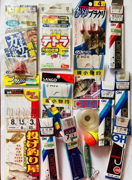 釣り針13種類　ハゼ針　フナ鉤　オモリ　画像にあるもの全て　まとめ売り