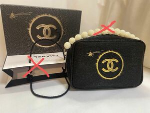 ブラック　ポーチCHANEL//ノベルティ　ゴールドチェーン　ショルーダ　ココマーク　「新品」未使用