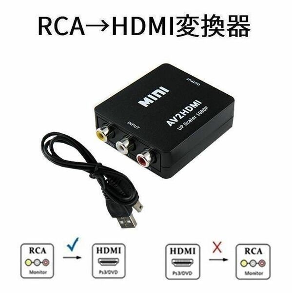 RCA→HDMI変換器　AVコンバーター　AV→HDMI変換