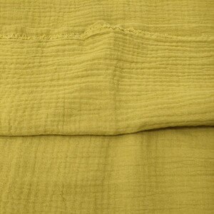 婦人服地　　綿　ワッシャー　カラシ　１４０c巾×約４０c　 ハギレ